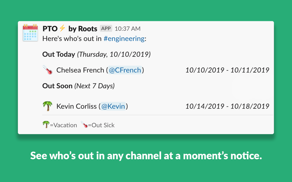 screenshot of PTO by Roots